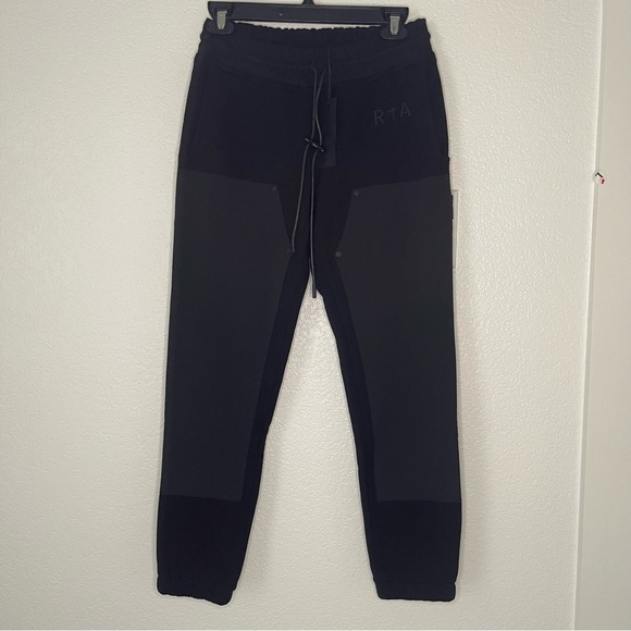 *$295 NWT RtA MEN CARLOS MIXED MEDIA JOGGER PANTS SZ XS